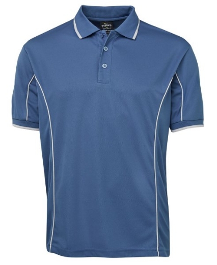 Picture of Podium Mens Piping Polo Shirt 100% Polyester Pique Knit